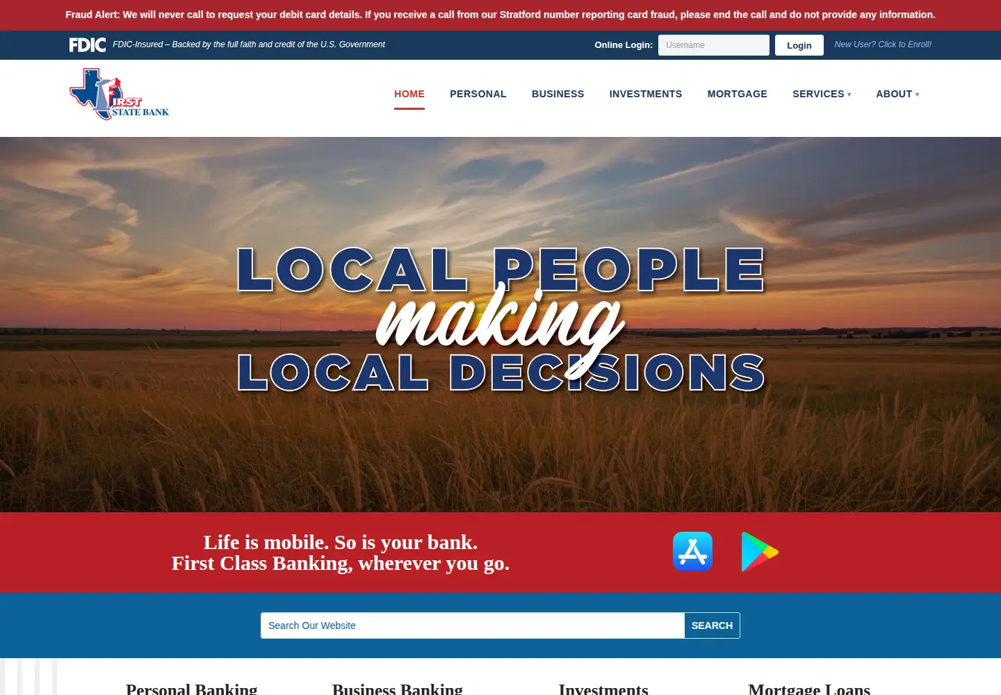 Screenshot of firstclassbanking.com