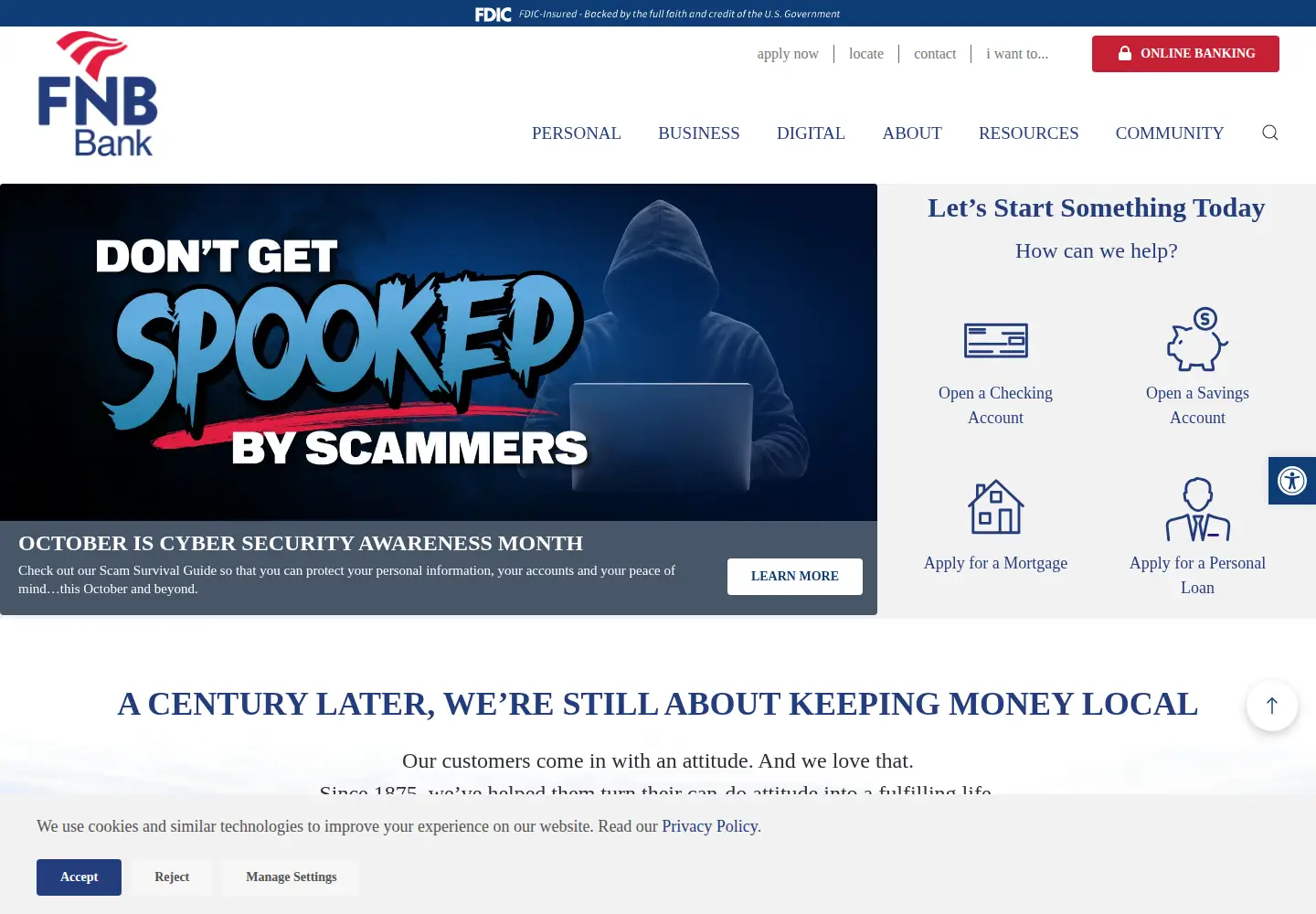 Screenshot of thinkfnb.com