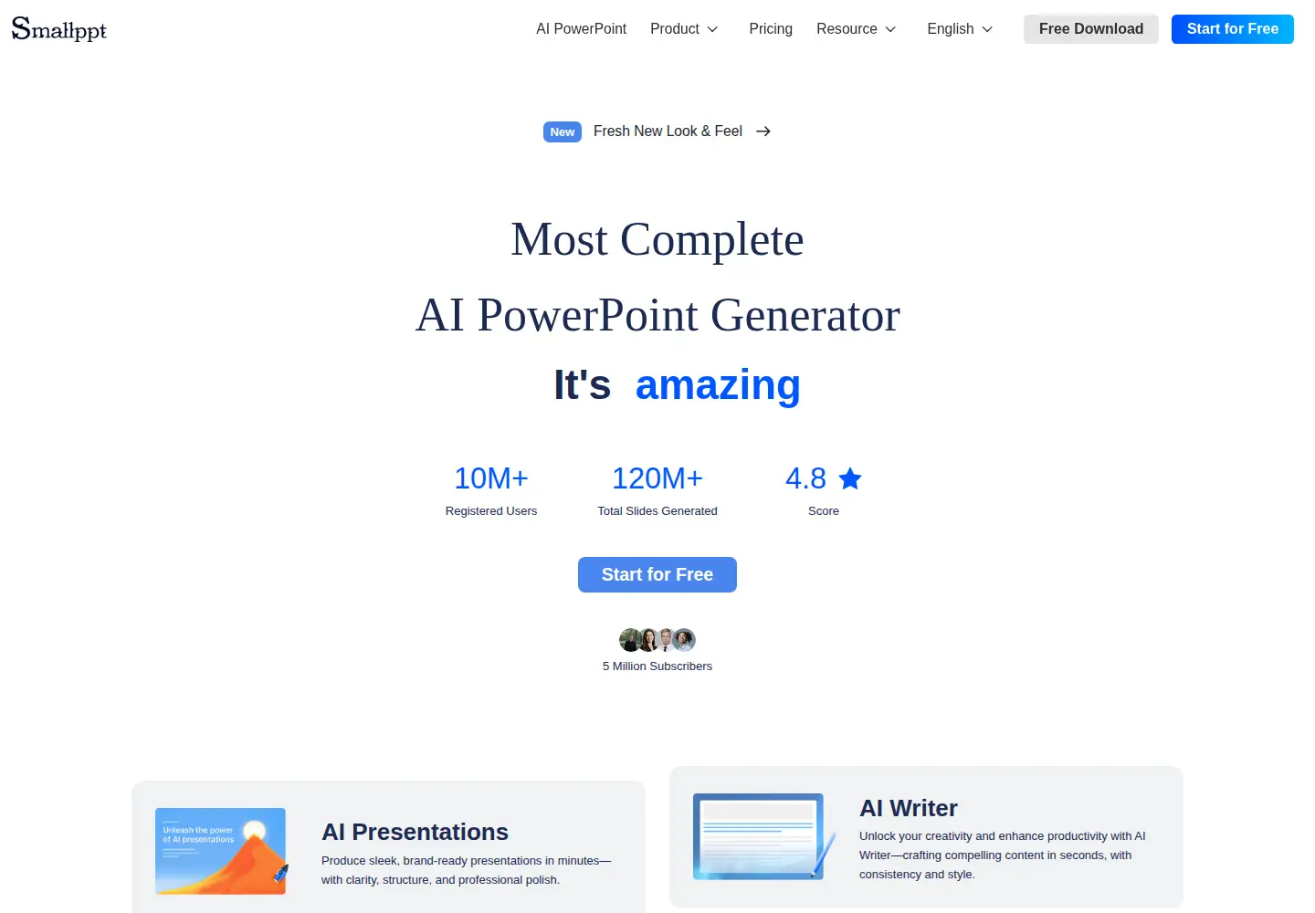 Screenshot of smallppt.com