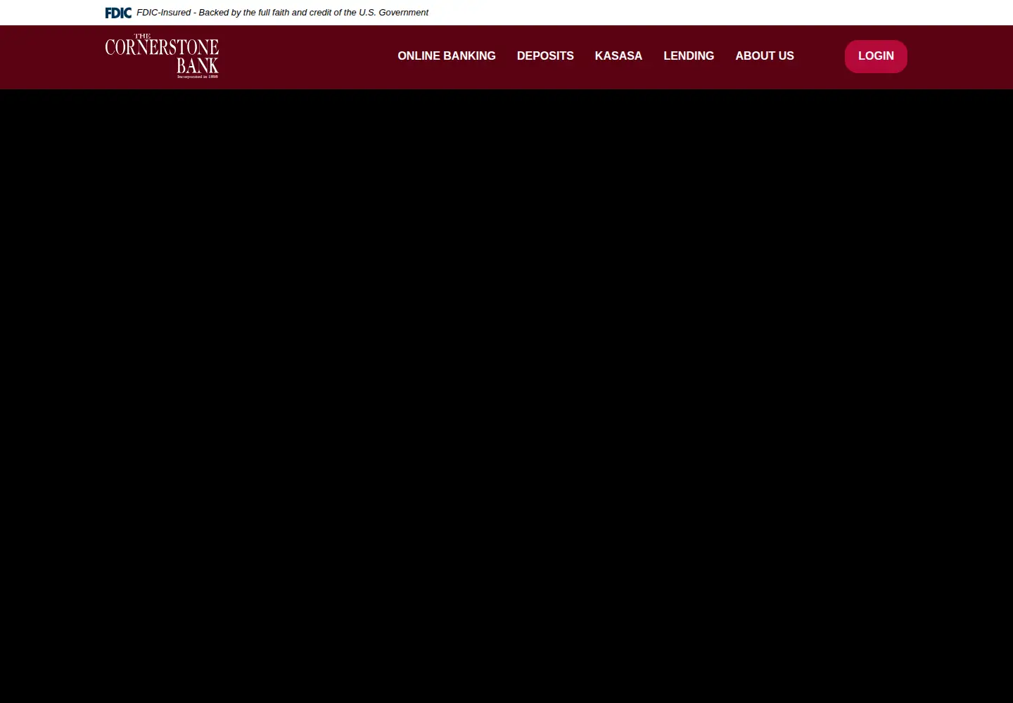 Captured homepage of thecornerstonebank.net in the current scan