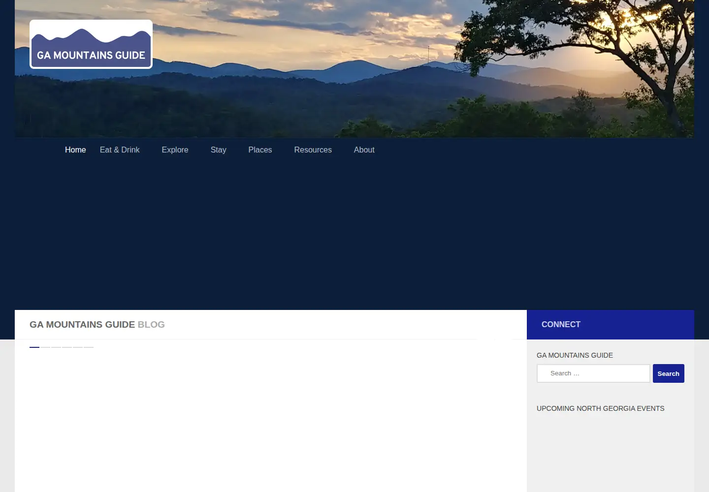 Captured homepage of gamountainsguide.com in the current scan
