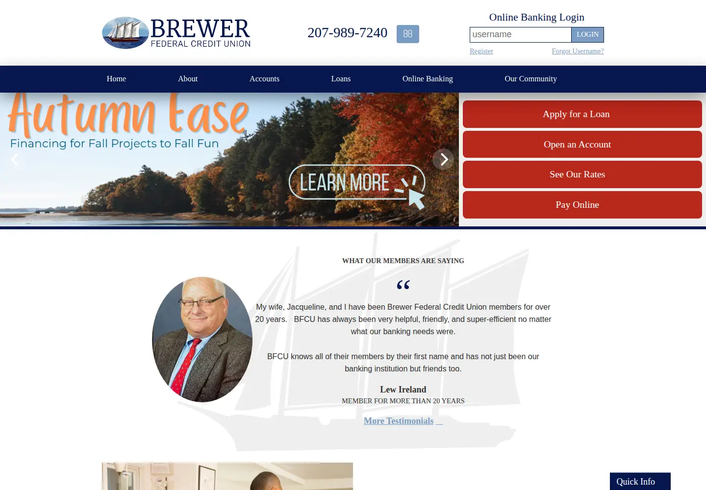 Screenshot of brewerfcu.org
