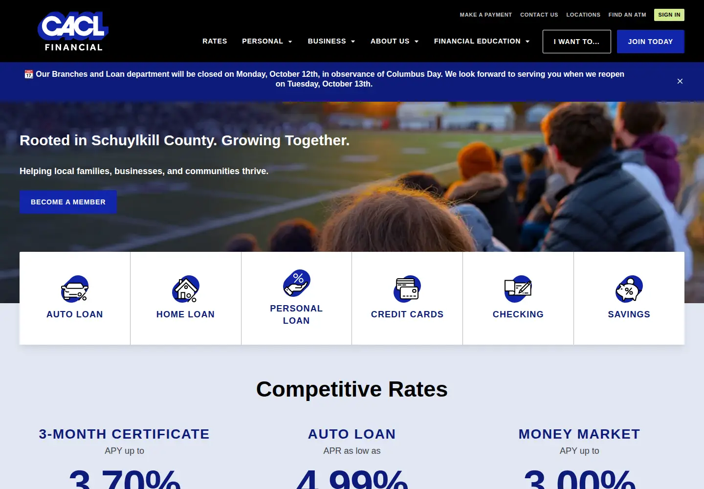 Screenshot of caclfcu.org