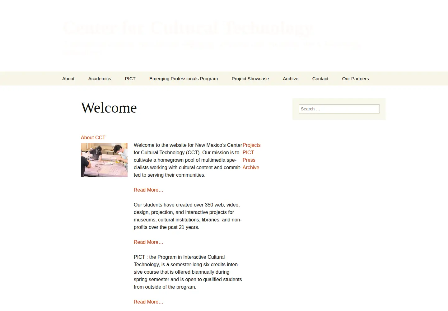 Captured homepage of cctnewmexico.org in the current scan