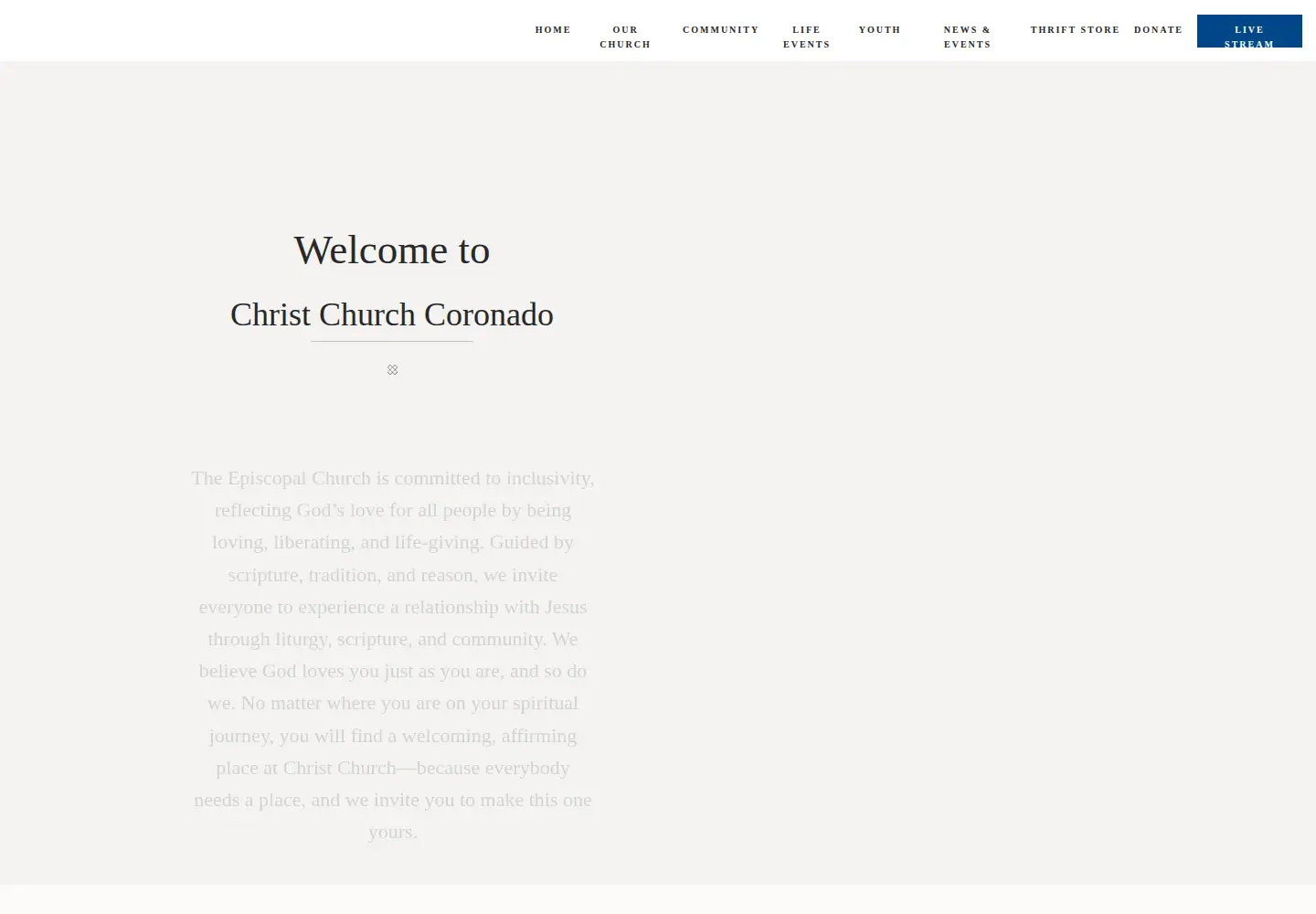 Screenshot of christchurchcoronado.org