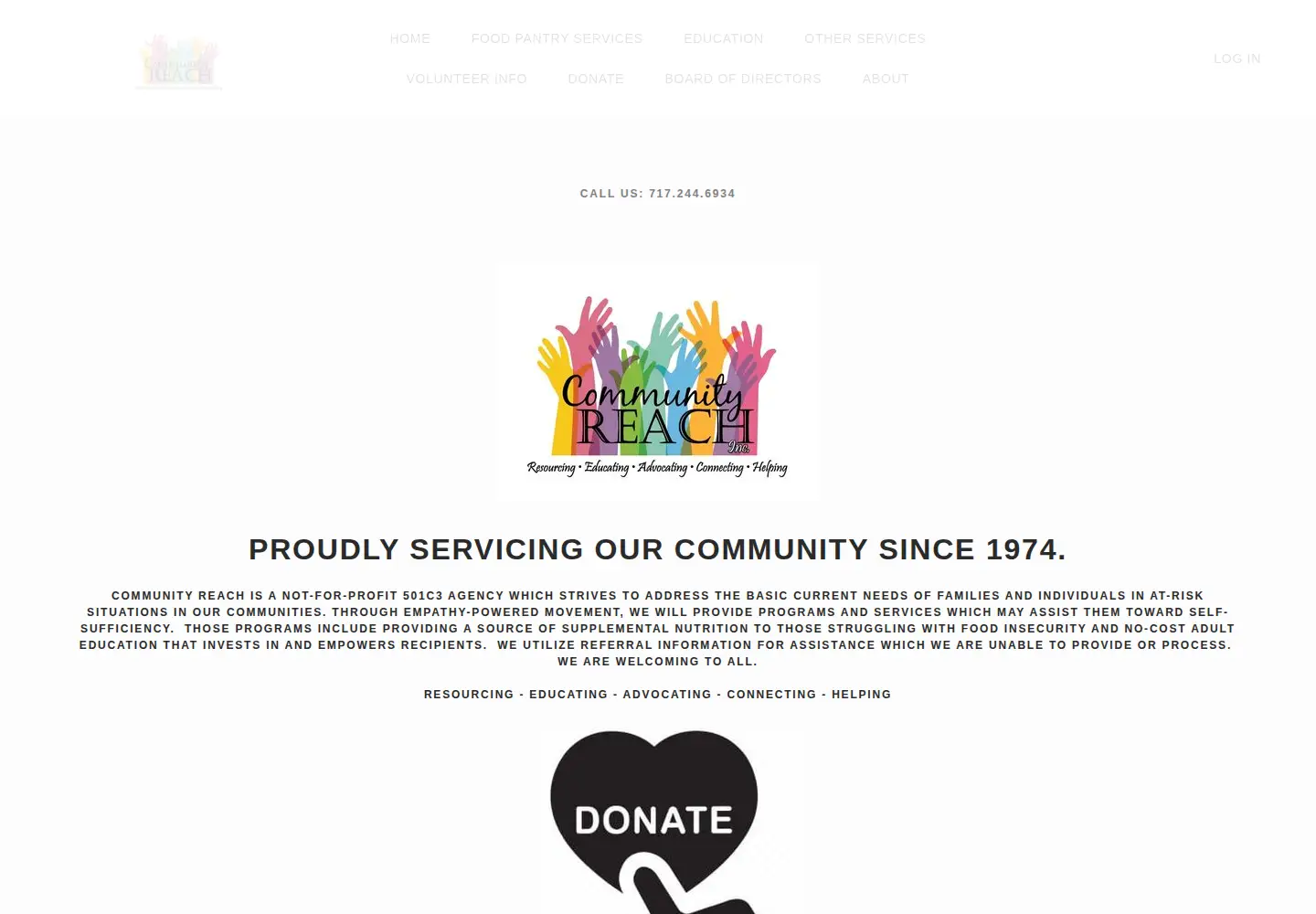 Screenshot of commreach.org