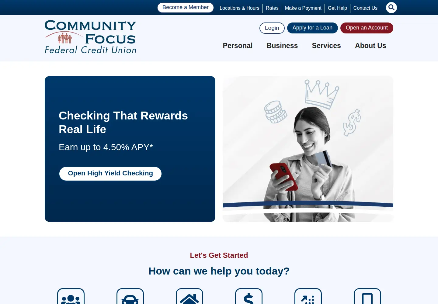 Screenshot of communityfocusfcu.org