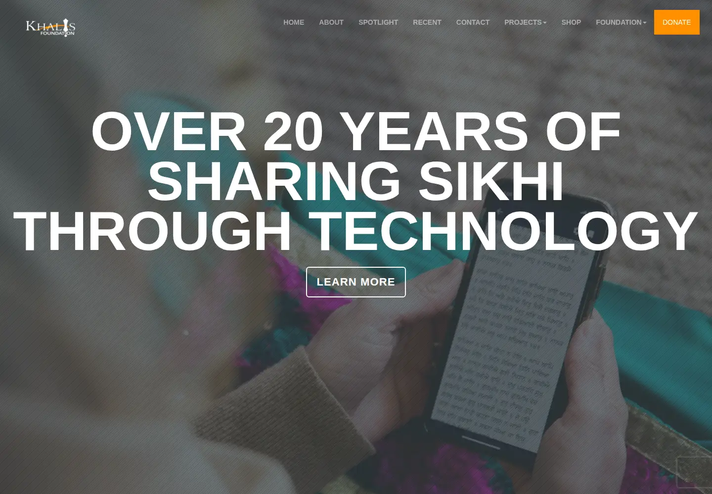 Screenshot of khalisfoundation.org