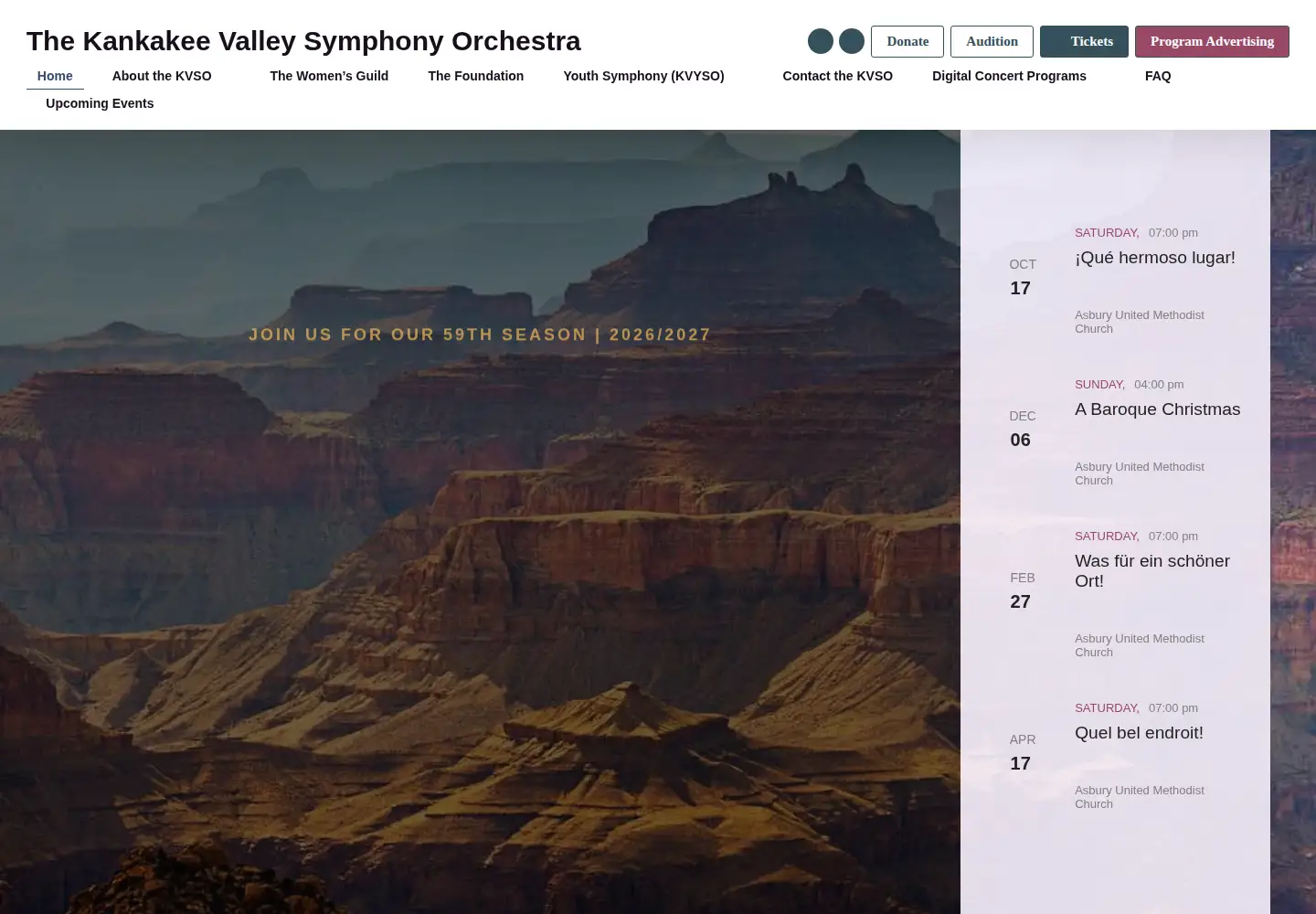 Captured homepage of kvso.org in the current scan