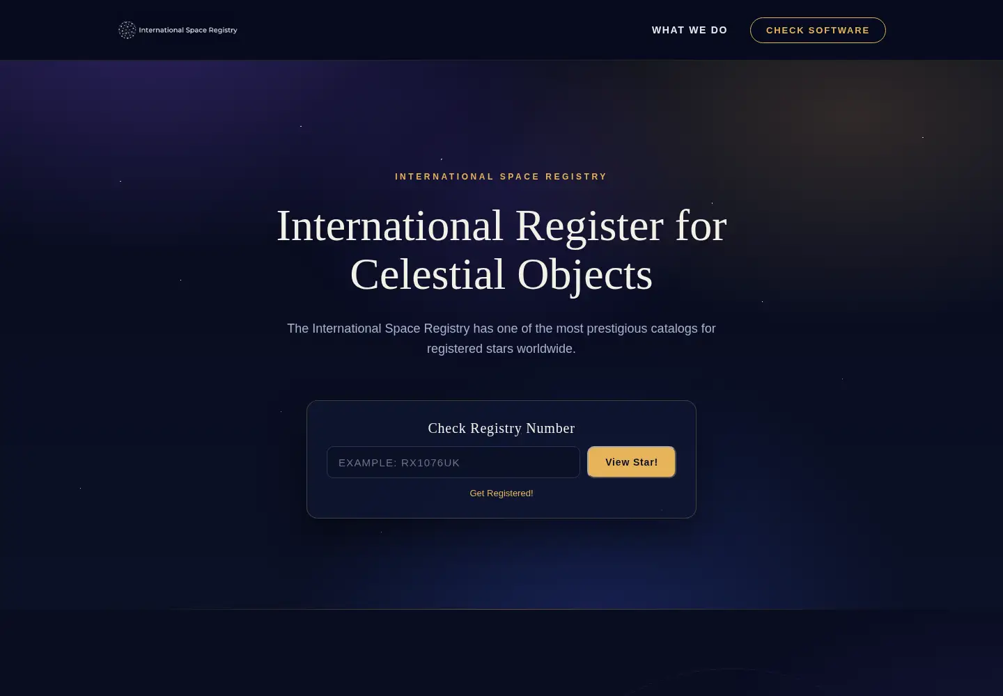 Screenshot of space-registry.org