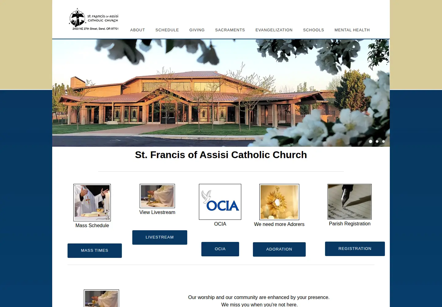 Screenshot of stfrancisbend.org