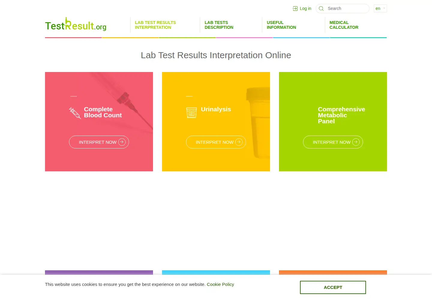 Captured homepage of testresult.org in the current scan