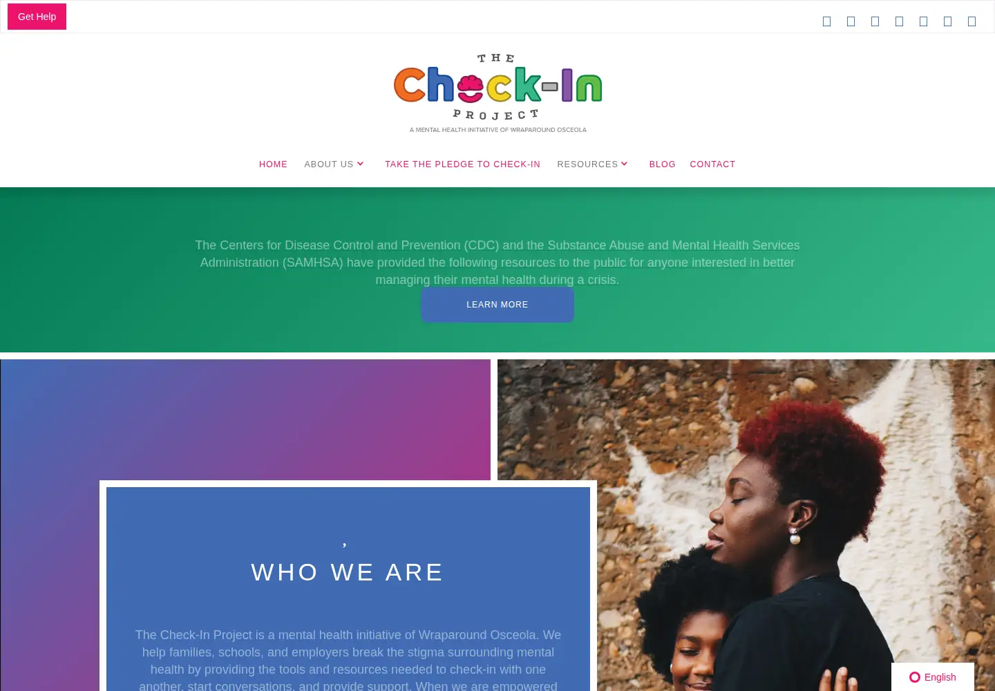 Captured homepage of thecheckinproject.org in the current scan
