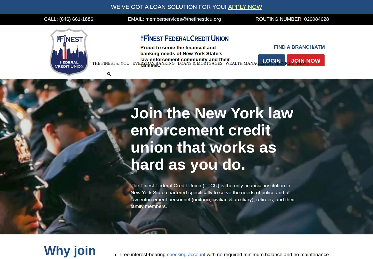Screenshot of thefinestfcu.org