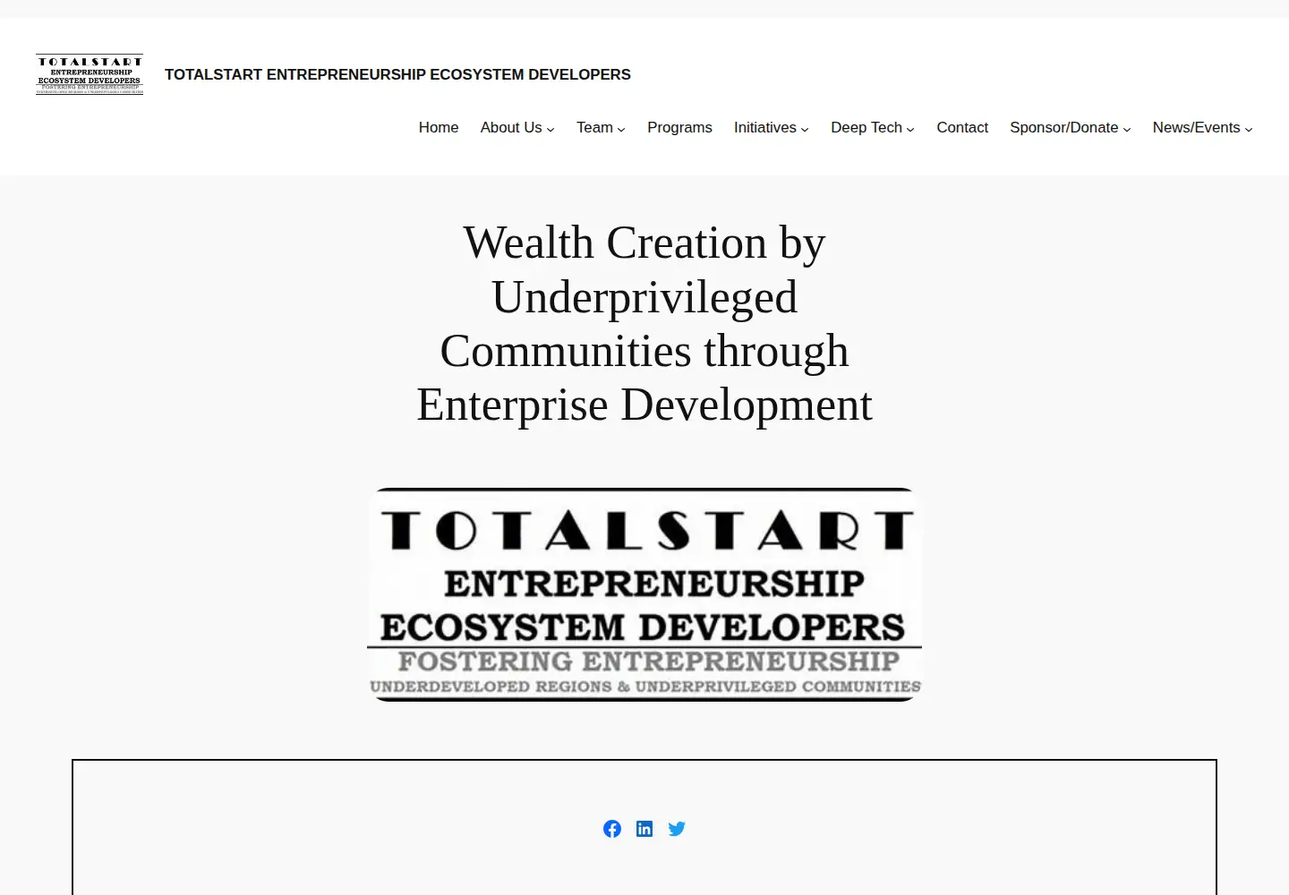 Captured homepage of totalstart.org in the current scan