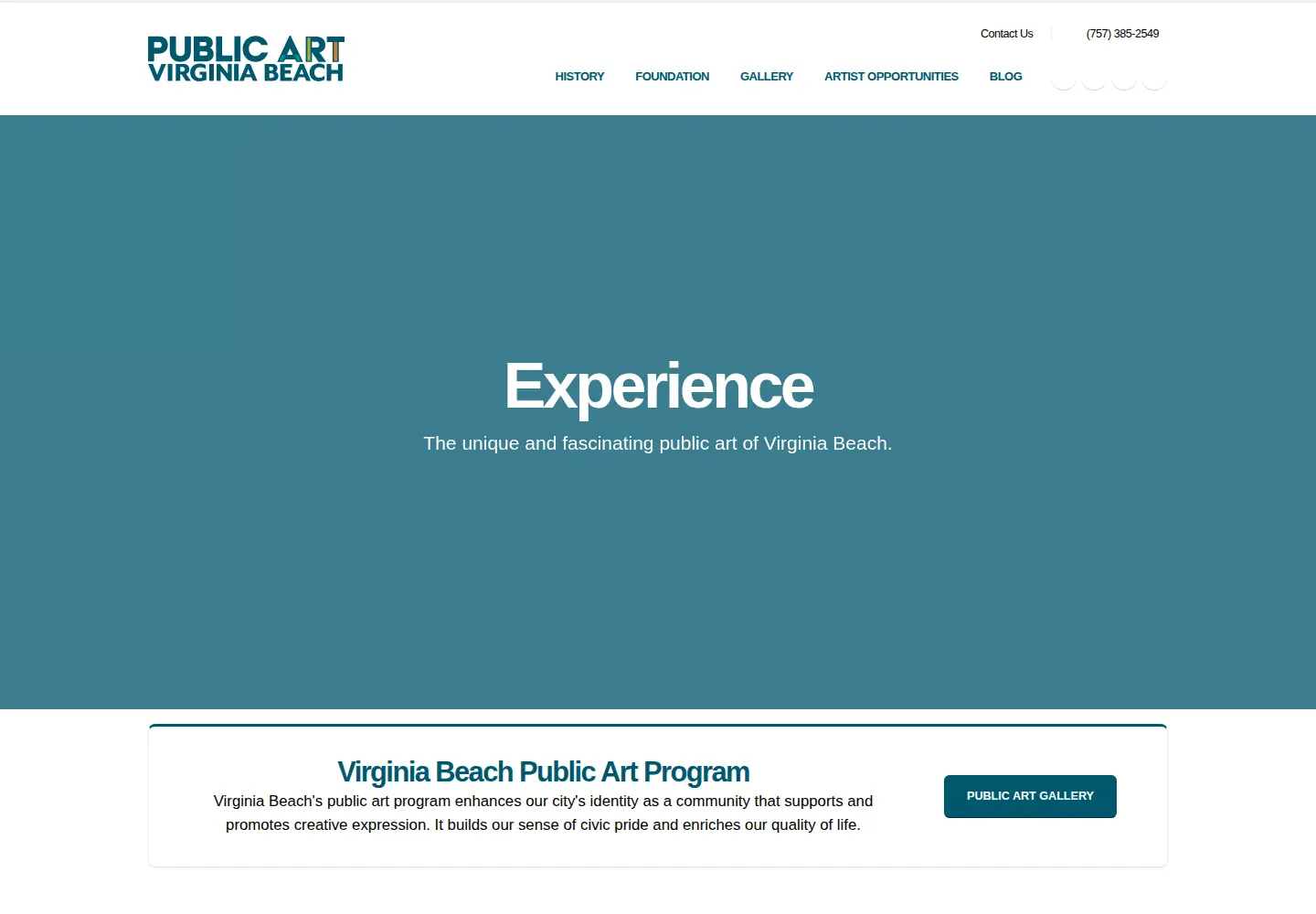 Screenshot of vbpublicart.org