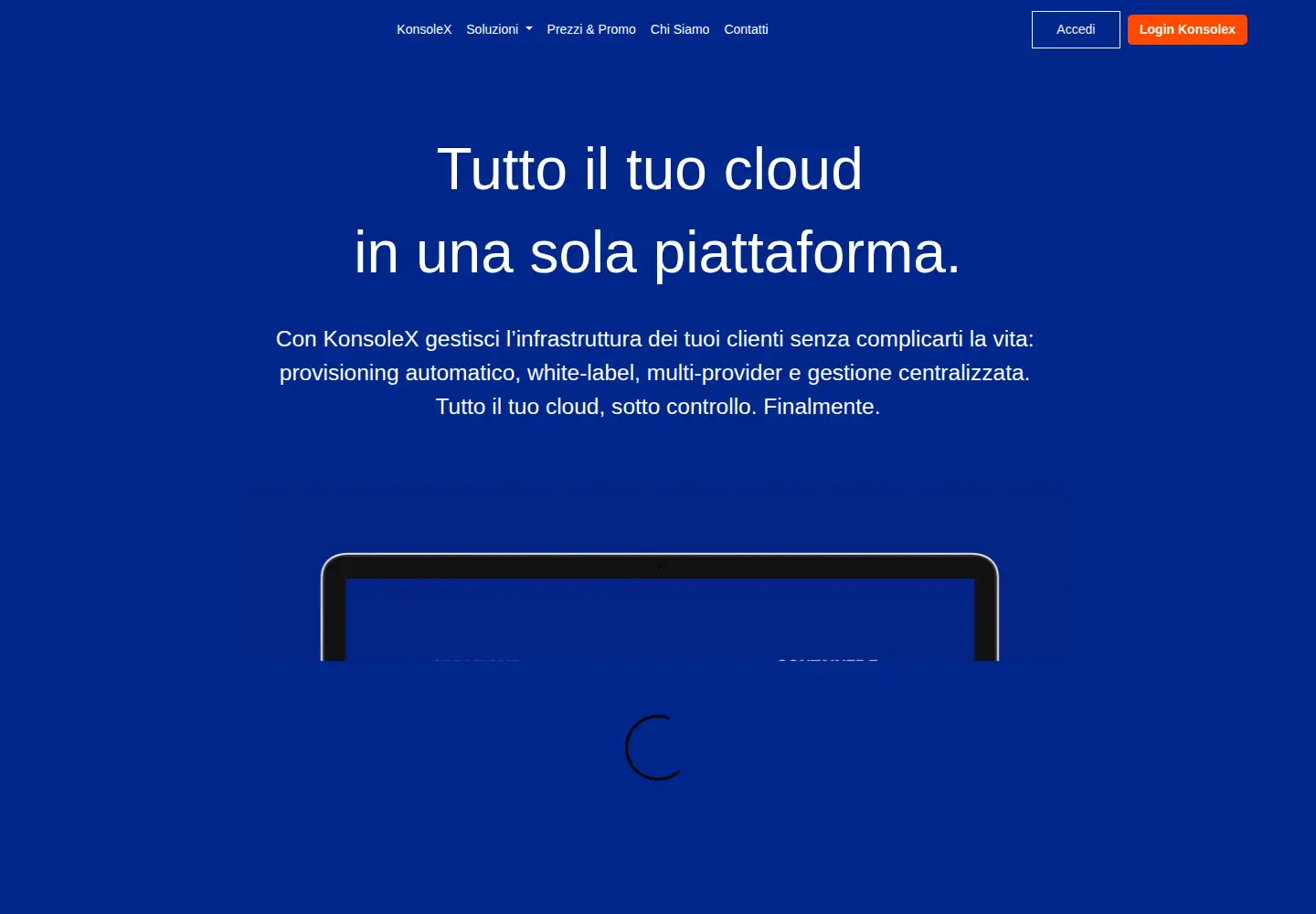 Captured homepage of onthecloud.srl in the current scan