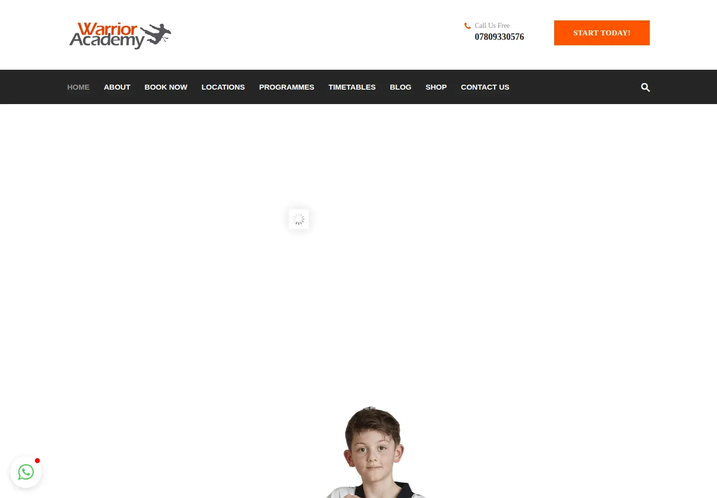 Screenshot of warrioracademy.co.uk