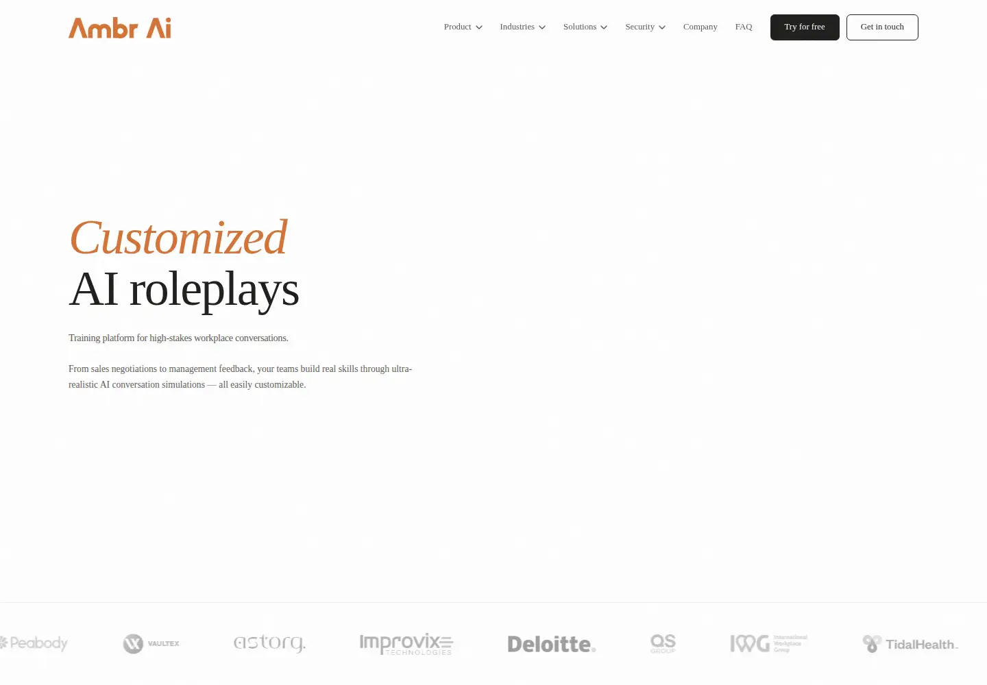 Captured homepage of ambr.ai in the current scan