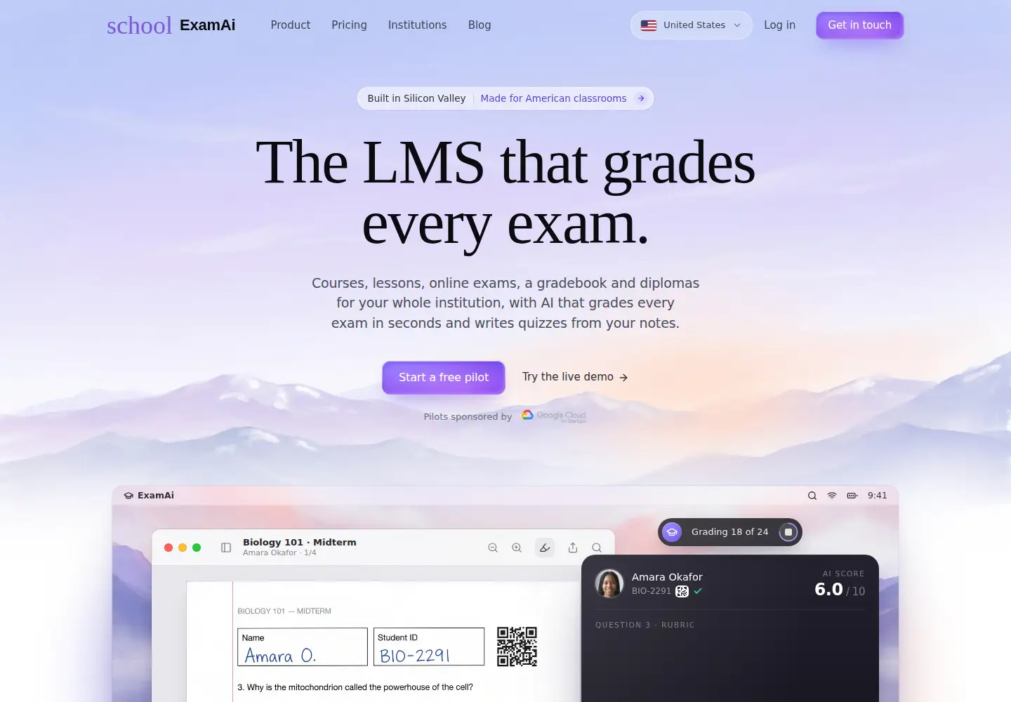 Screenshot of examai.ai