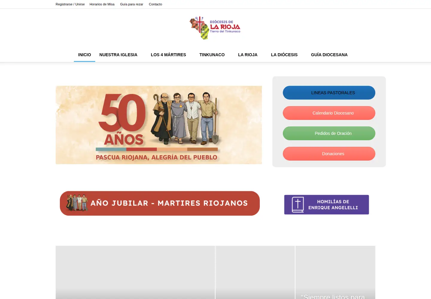 Screenshot of diocesislarioja.com.ar