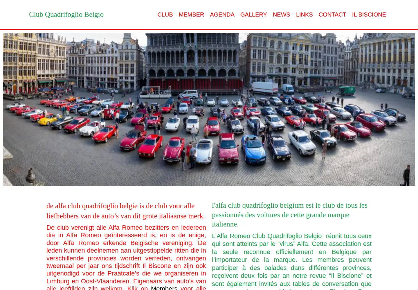 Captured homepage of clubquadrifogliobelgio.be in the current scan