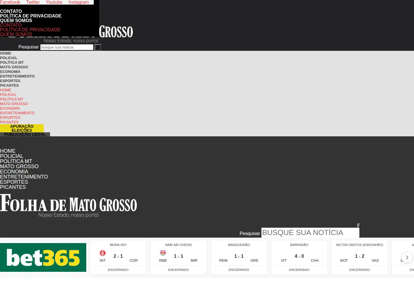 Screenshot of folhadematogrosso.com.br