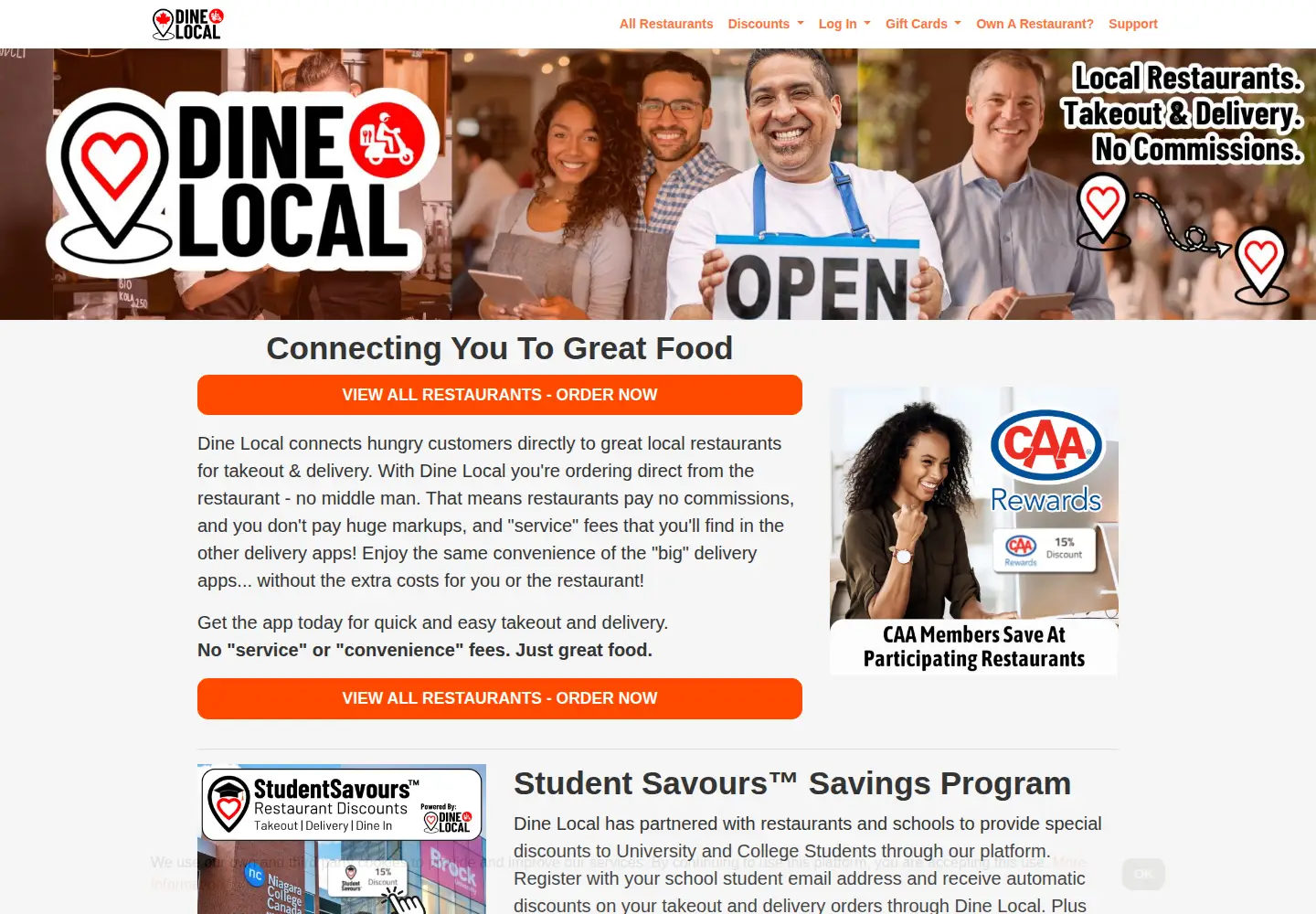 Screenshot of dineniagara.ca