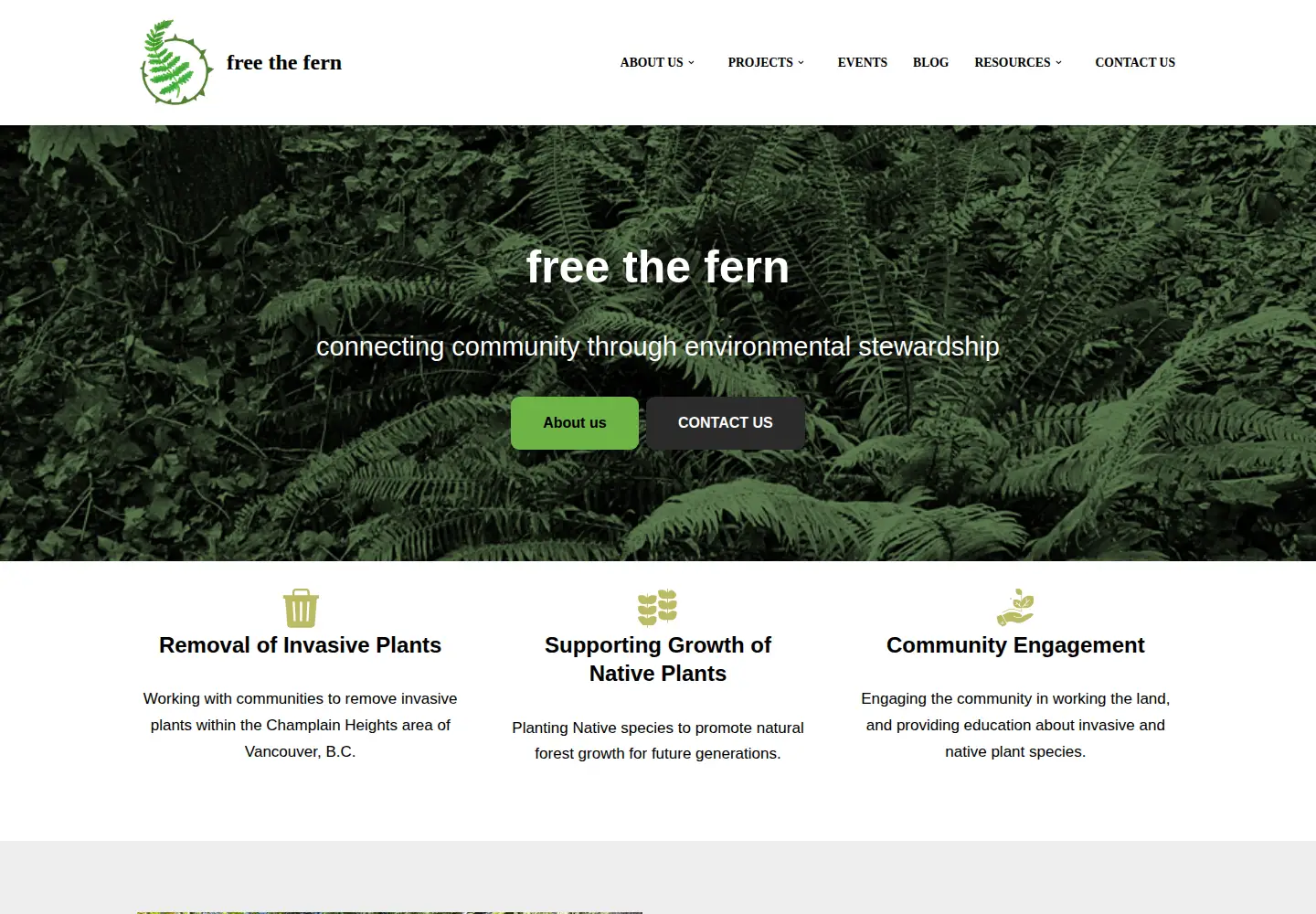 Screenshot of freethefern.ca