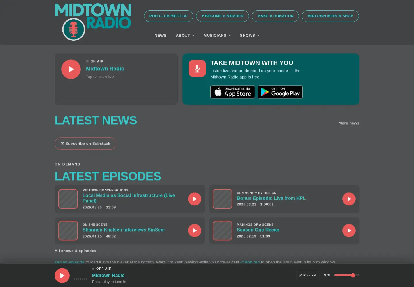 Screenshot of midtownradio.ca