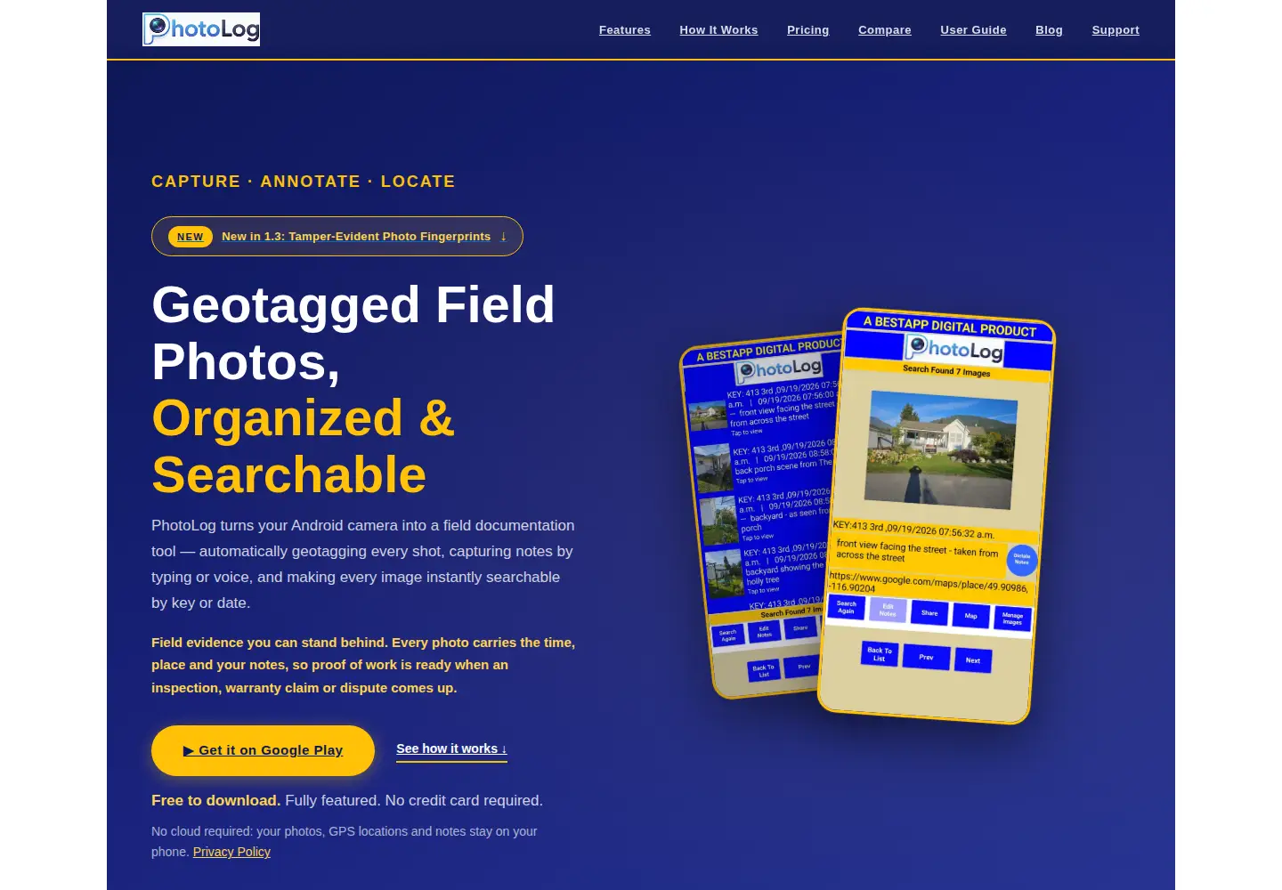 Captured homepage of photolog.ca in the current scan
