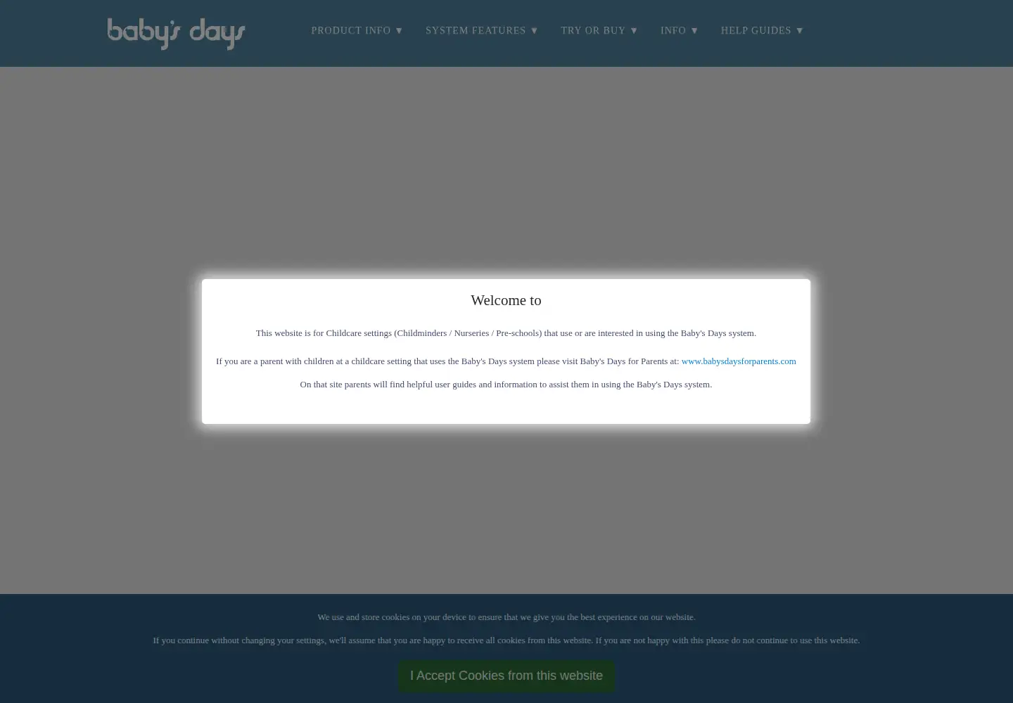Screenshot of babysdays.com