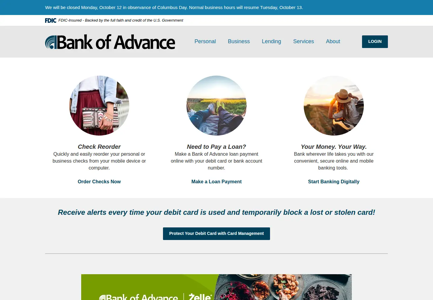 Screenshot of bankofadvance.com
