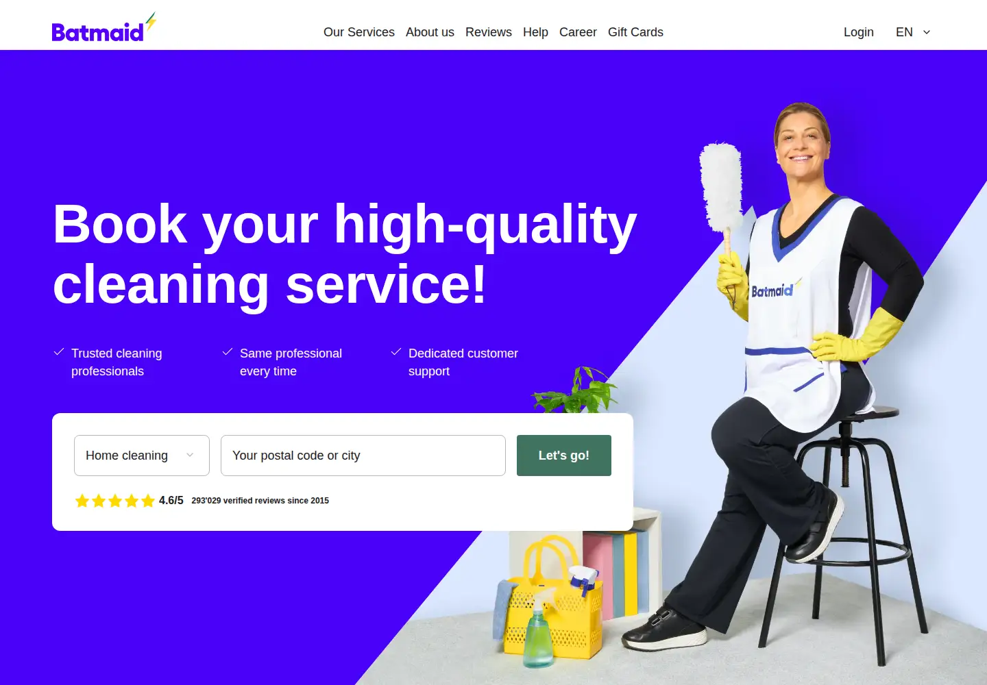 Screenshot of batmaid.com