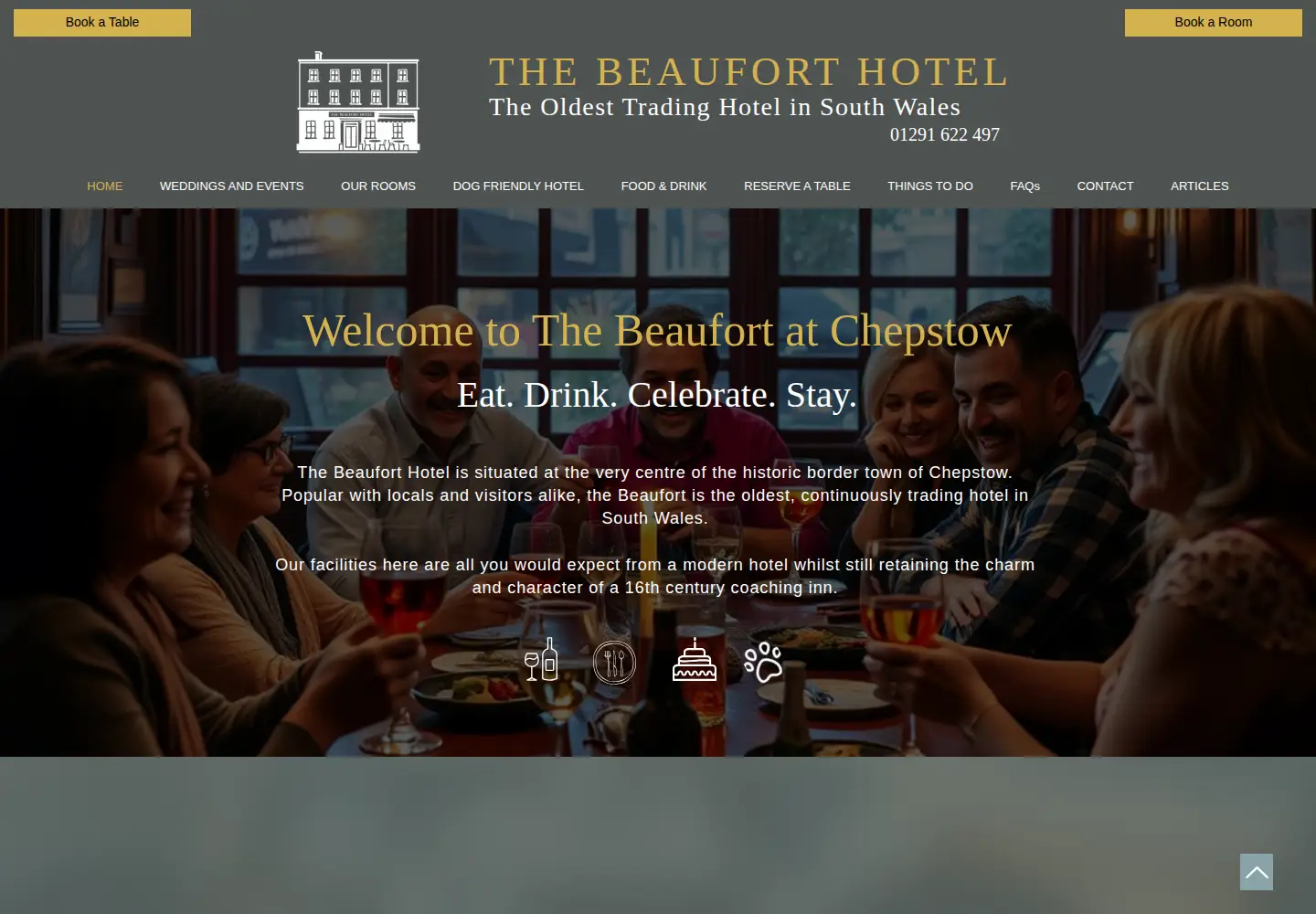Screenshot of beauforthotelchepstow.com
