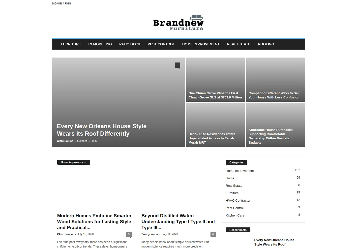Captured homepage of brandnew-furniture.com in the current scan