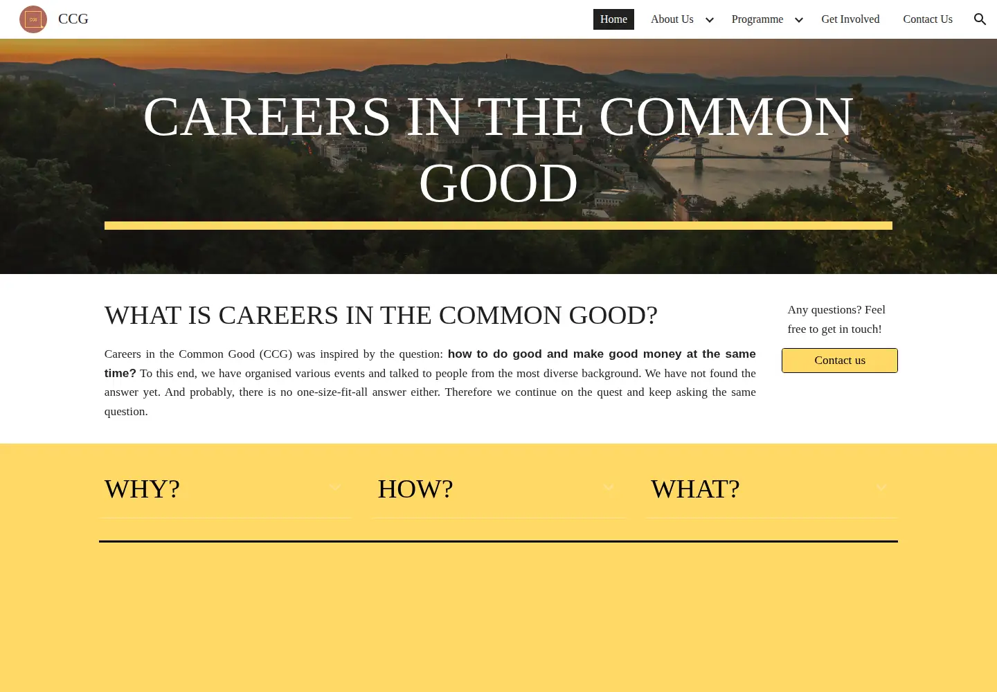 Screenshot of careersinthecommongood.com