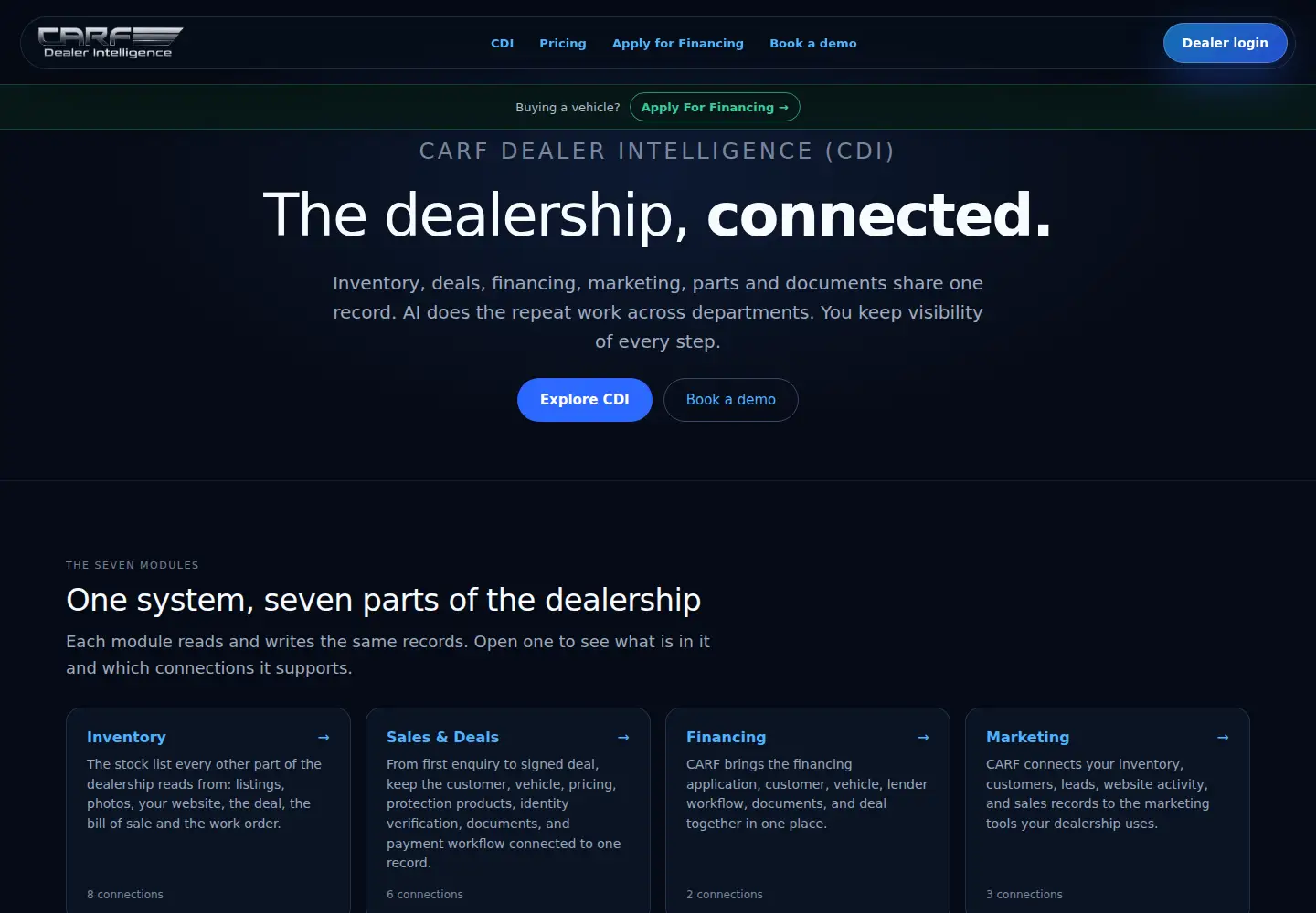 Screenshot of carfii.com