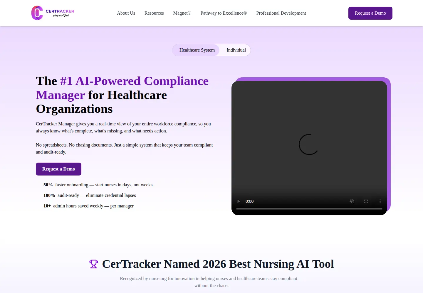 Screenshot of certracker.com