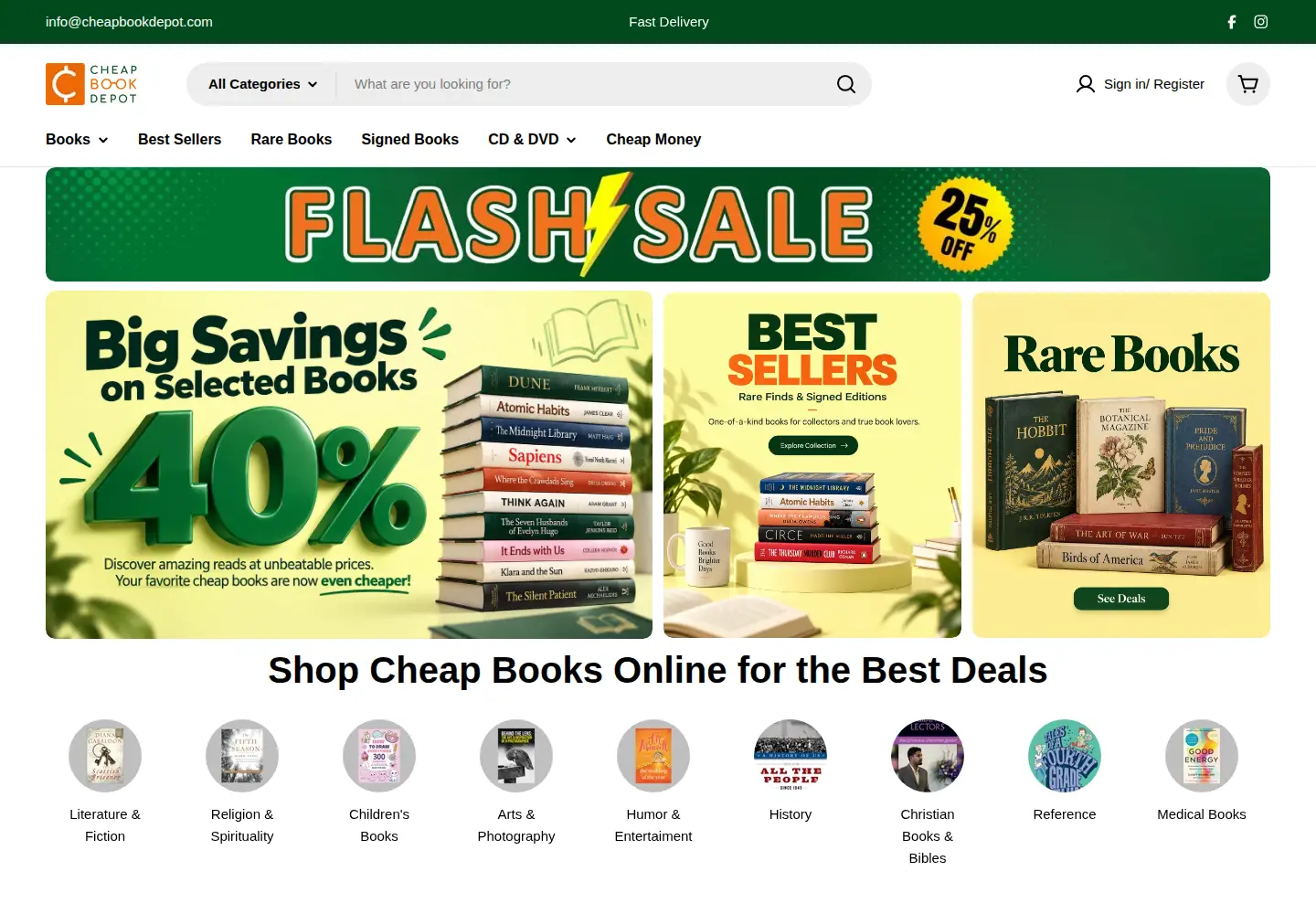 Screenshot of cheapbookdepot.com