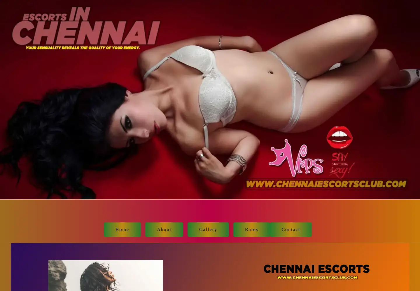 Screenshot of chennaiescortsclub.com