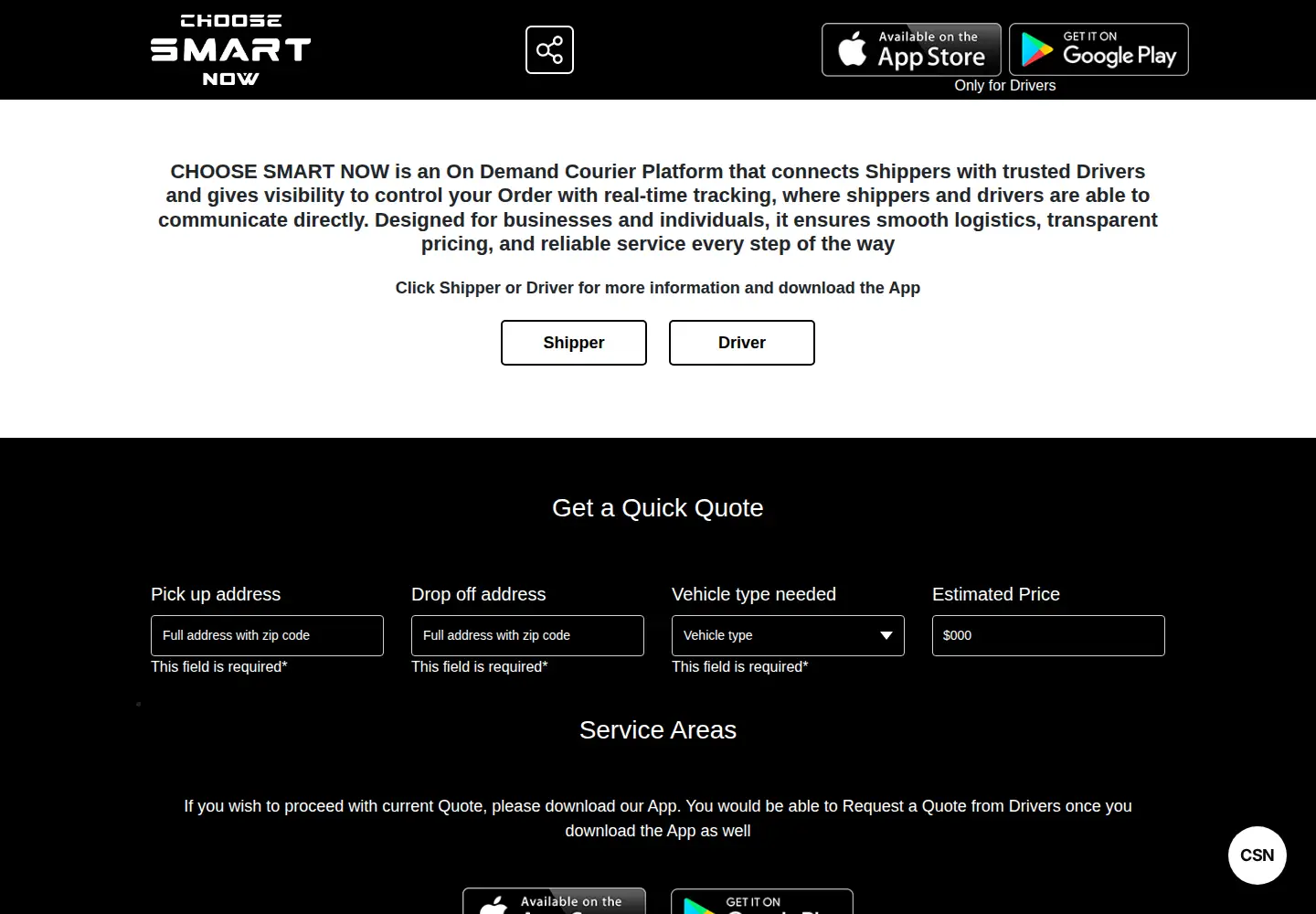 Captured homepage of choosesmartnow.com in the current scan