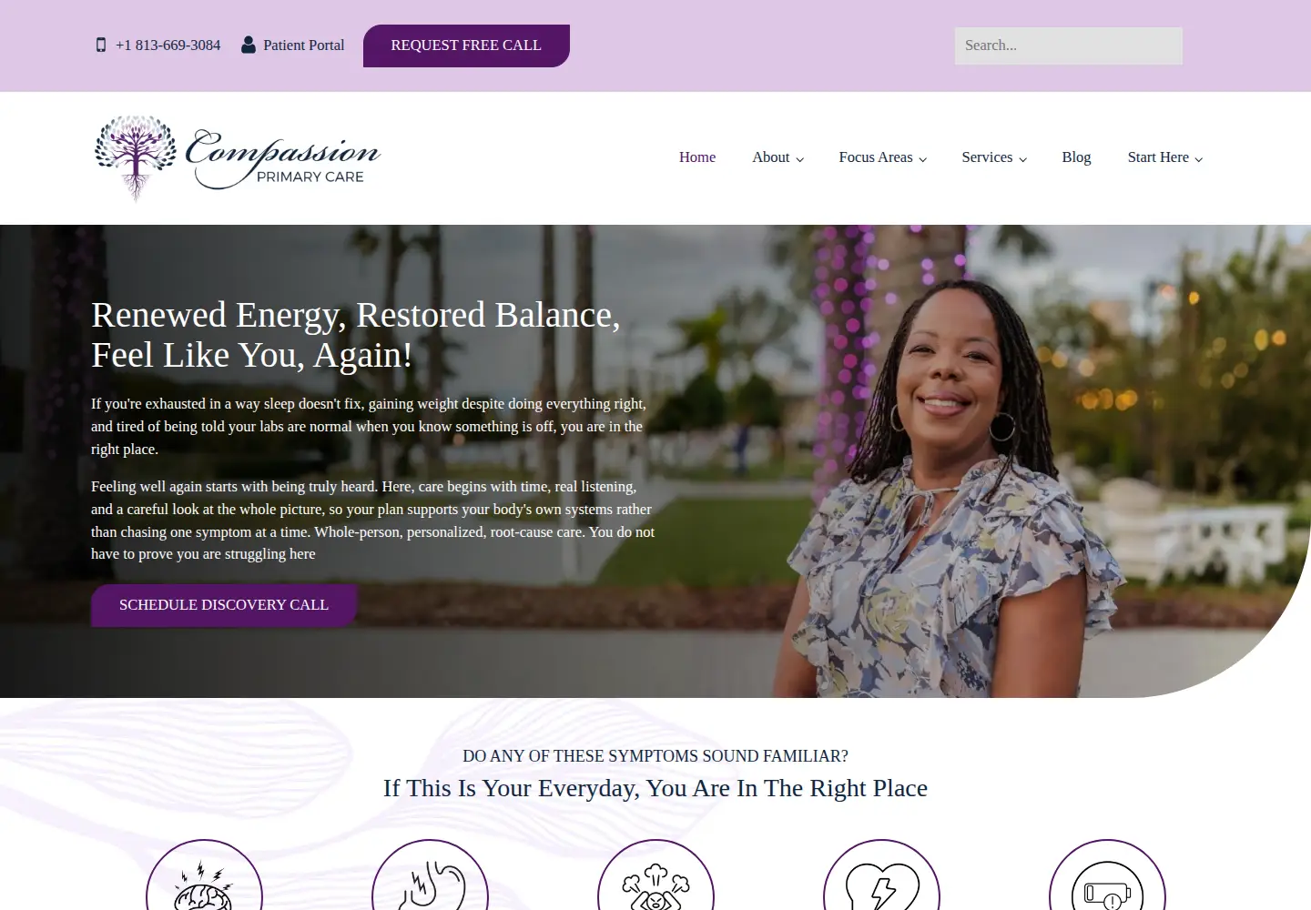 Captured homepage of compassionprimarycare.com in the current scan
