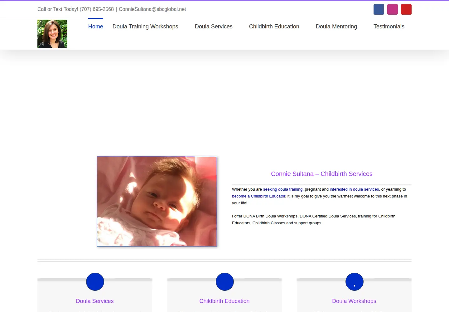 Captured homepage of conniesultana.com in the current scan