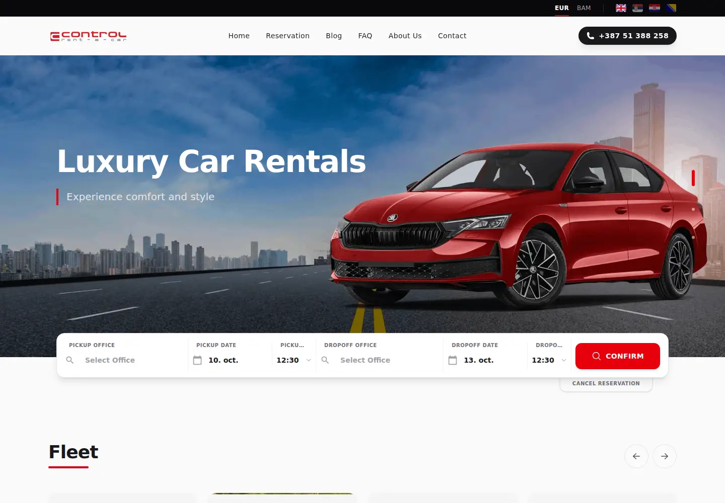 Screenshot of controlrentacar.com