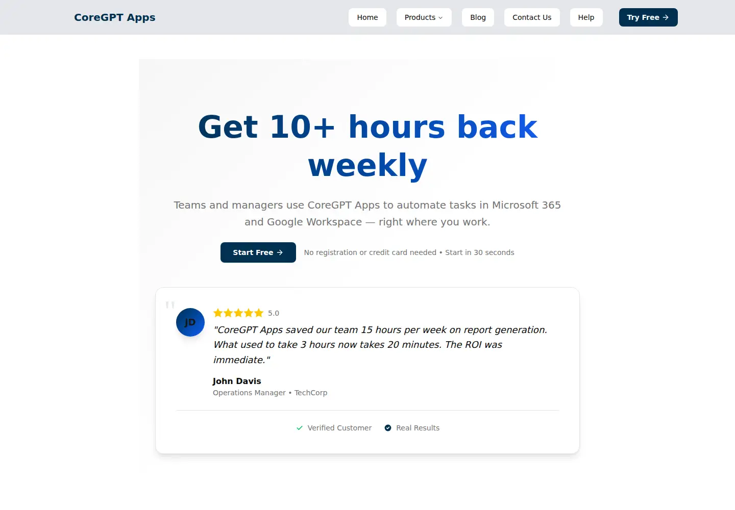 Screenshot of coregptapps.com