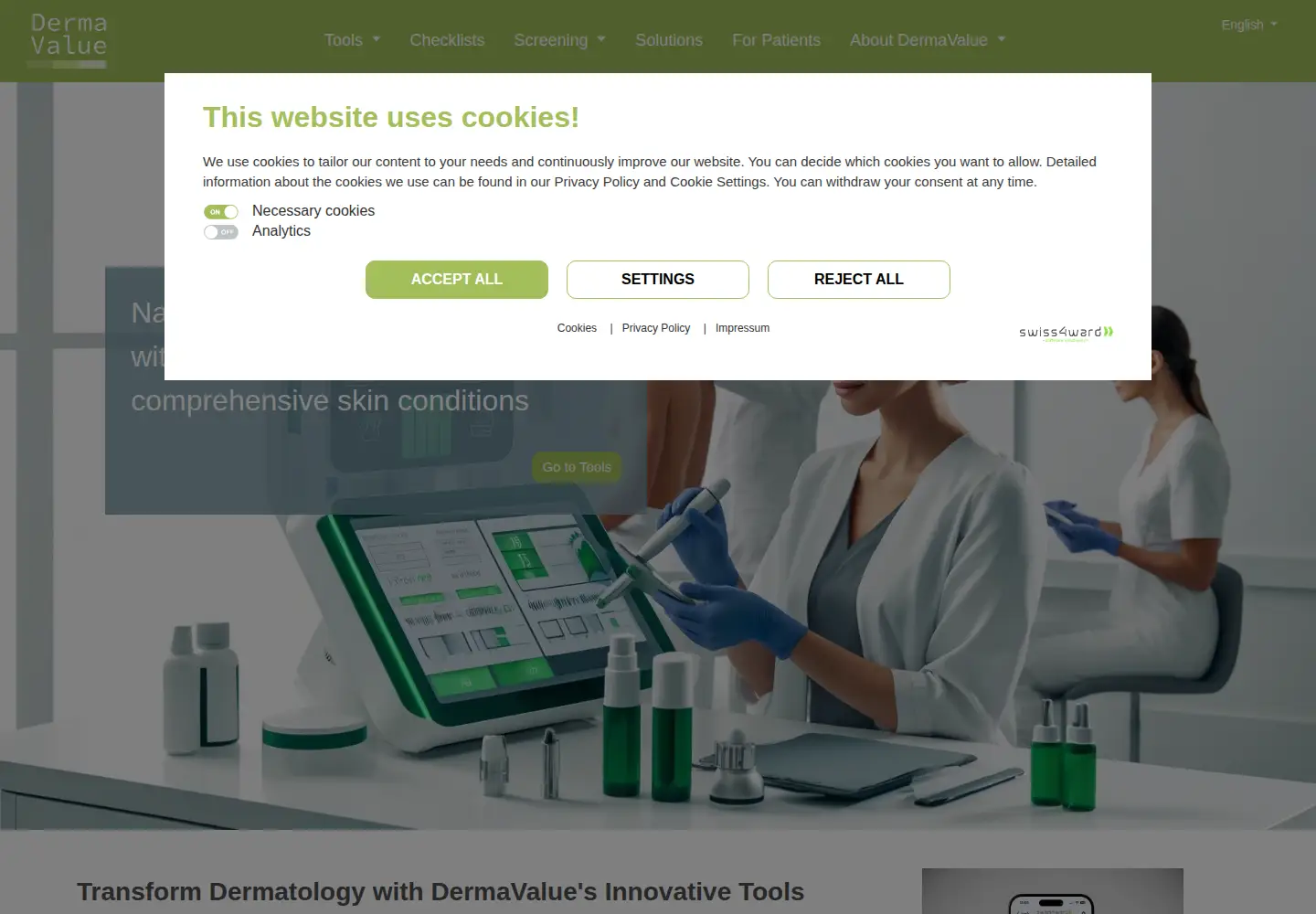 Screenshot of dermavalue.com