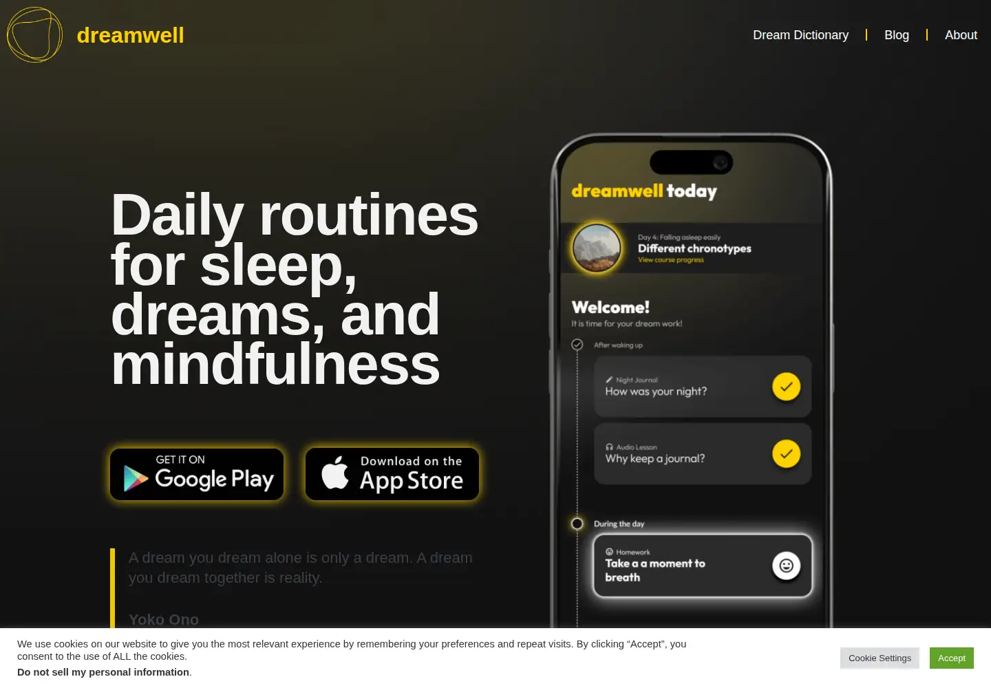 Screenshot of dreamwellbewell.com