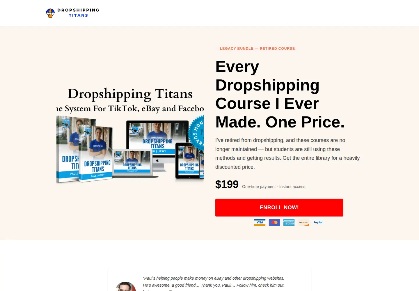 Screenshot of dropshippingtitans.com