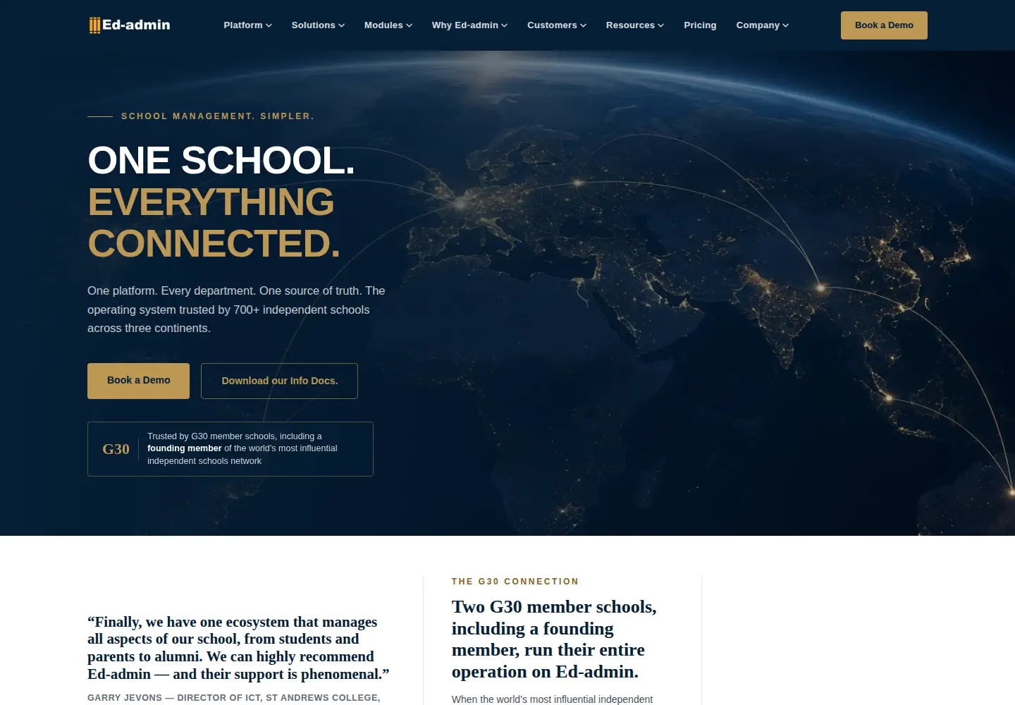 Captured homepage of ed-admin.com in the current scan